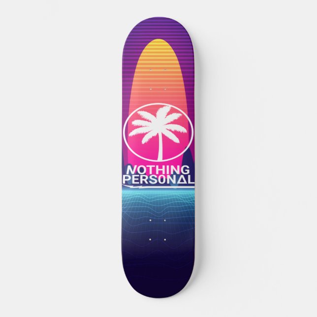 Placas de skate Vaporwave Sunset (Frente)