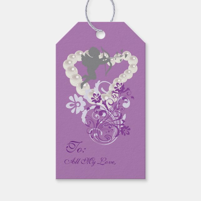 Placas Florais De Cupido Cardíacas Etiqueta De Pre (Frente)