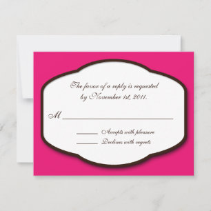 Placas Fuchsia Brown & White Reply / RSVP