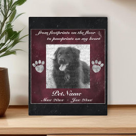 Placas Pet Memorial Red Black Marble Efeito Prata