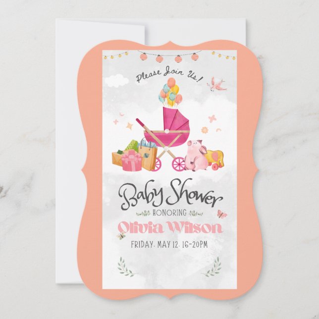 Placas planas personalizadas para Chás de fraldas (Frente)