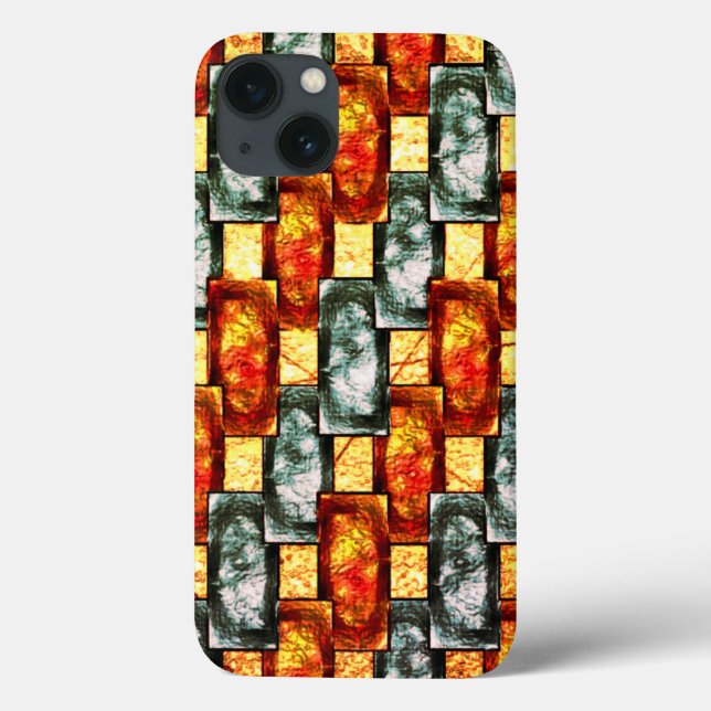 Placas retangulares vermelhas, curvas e manchadas (Verso)