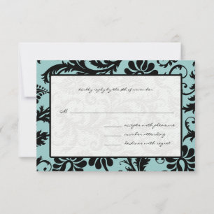 Placas RSVP — Azul Aqua preto e branco