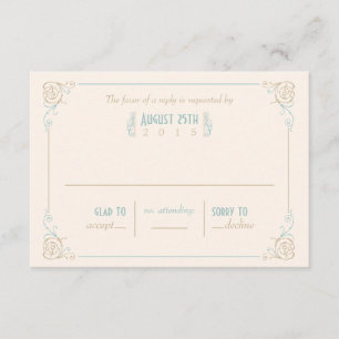 Placas RSVP Azul e Creme Art Deco