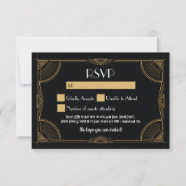 Placas RSVP — Convites de casamento Vintage Gatsby