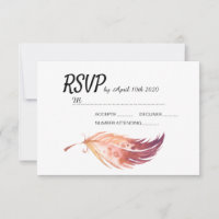 Placas RSVP de Boho Feather