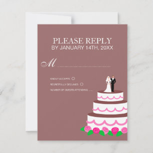 Placas RSVP de Bolo Casado ou Placas de Resposta
