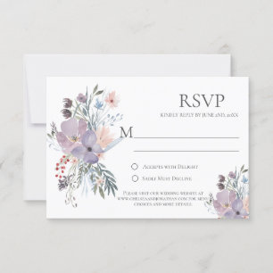 Placas RSVP de Caligrafia lavanda