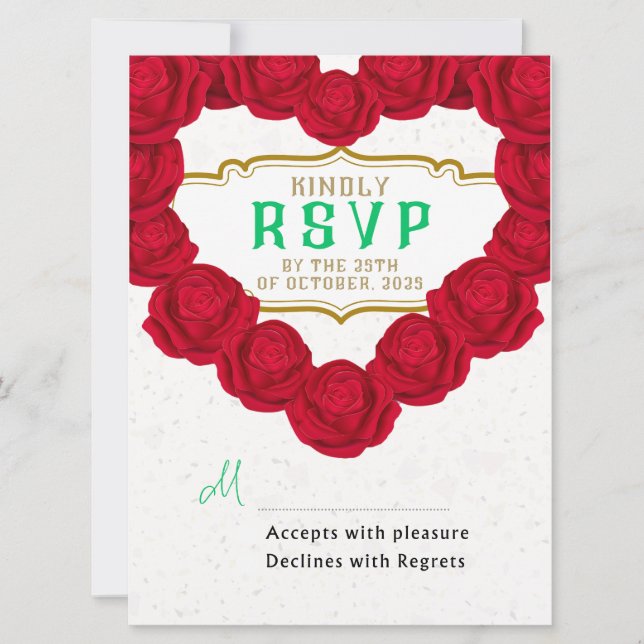 Placas RSVP de Casamento (Frente)
