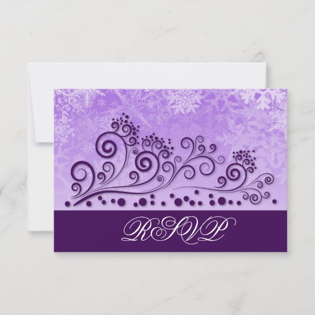 Placas RSVP de Casamento com Floco de Neve Puro (Frente)
