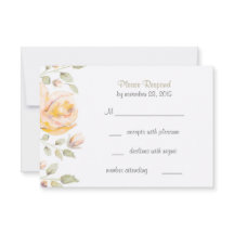 Placas RSVP de Casamento de Aquarela Floral Elegan