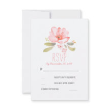 Placas RSVP de Casamento de Aquarela Floral Elegan