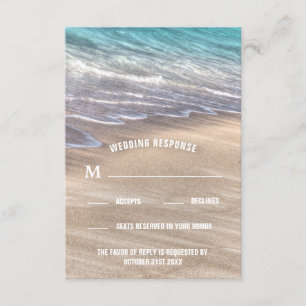 Placas RSVP de Casamento de Areia e Vintage Beach