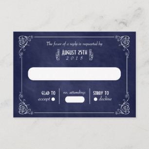 Placas RSVP de Casamento de Arte do Quadro Azul ma