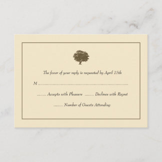 Placas RSVP de Casamento de Árvore Elegante