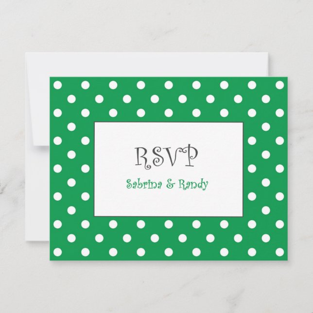 Placas RSVP de Casamento de Bolinhas Personalizada (Frente)