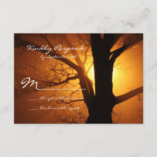 Placas RSVP de Casamento de Campo Sunset de Árvore