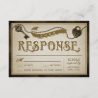 Placas RSVP de Casamento de Chave e Bloqueio de Co