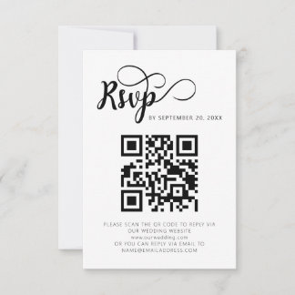 Placas RSVP de Casamento de Código QR Moderno