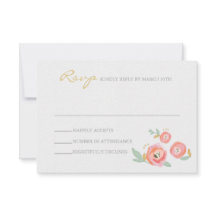 Placas RSVP de Casamento de Cores d'Água