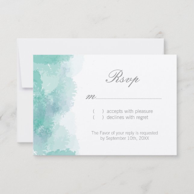 Placas RSVP de Casamento de Cores d'Água (Frente)
