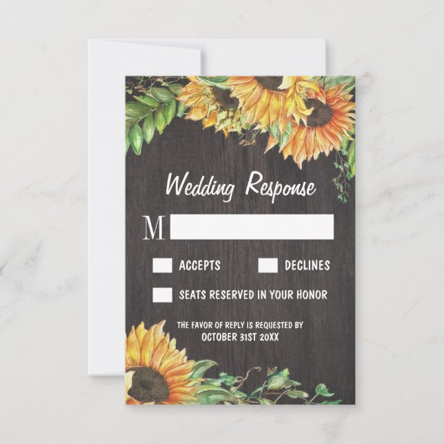Placas RSVP de Casamento de Cores de Cores de Core (Frente)