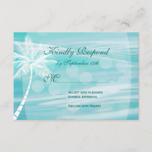 Placas RSVP de Casamento de Destino de Palm Tree B