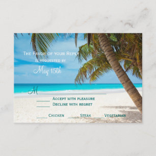 Placas RSVP de Casamento de Destino de Palm Trees