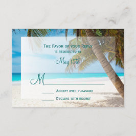 Placas RSVP de Casamento de Destino de Palm Trees