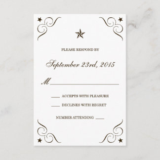 Placas RSVP de Casamento de Estrela Solitária Cast