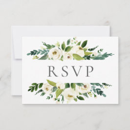 Placas RSVP de Casamento de Flor Branco com Solici