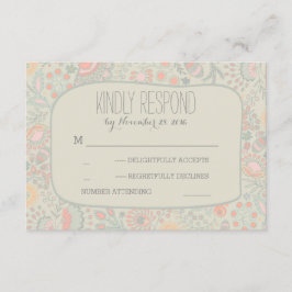 Placas RSVP de Casamento de Flores Bonitas