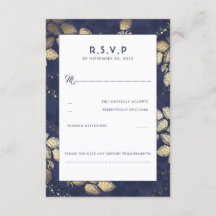 Placas RSVP de Casamento de Folhas e Luzes da Árvo
