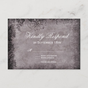 Placas RSVP de Casamento de Frame Floral Vintage G