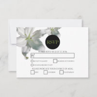 Placas RSVP de Casamento de Lírios Brancos Elegant