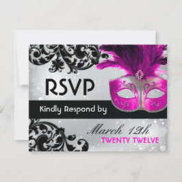 Placas RSVP de Casamento de mascarada