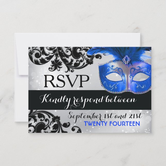 Placas RSVP de Casamento de mascarada (Frente)