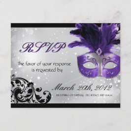 Placas RSVP de Casamento de mascarada