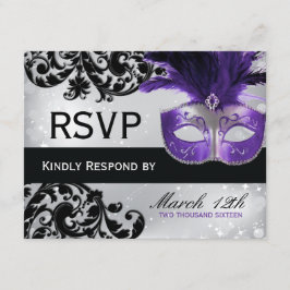 Placas RSVP de Casamento de mascarada