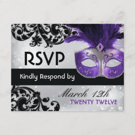 Placas RSVP de Casamento de mascarada