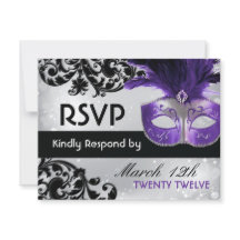 Placas RSVP de Casamento de mascarada