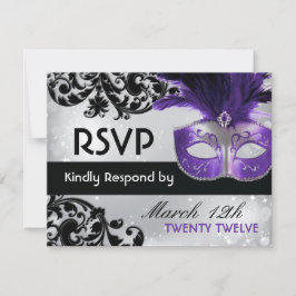 Placas RSVP de Casamento de mascarada