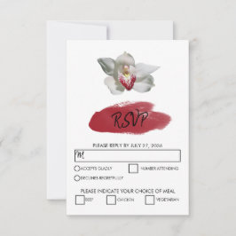 Placas RSVP de Casamento de Orquídea Branca Elegan