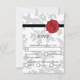 Placas RSVP de Casamento de Padrões Elegante e Cer
