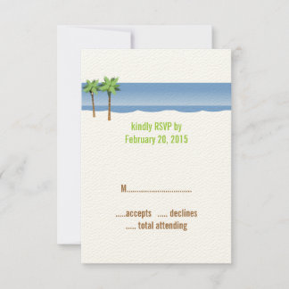 Placas RSVP de Casamento de Palm Trees Beach