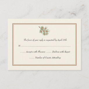 Placas RSVP de Casamento de Pine Cone Elegante