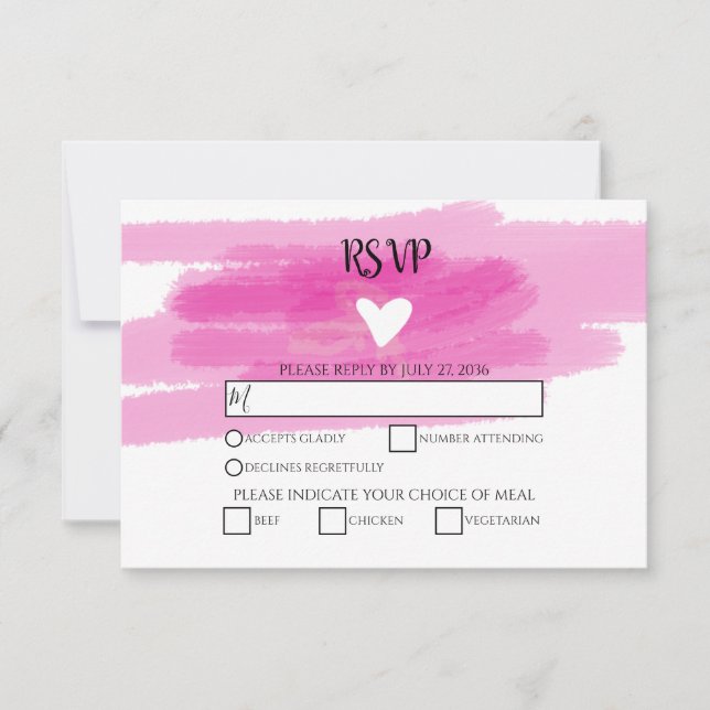 Placas RSVP de Casamento de Pintura Simples e Casa (Frente)