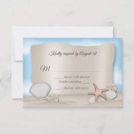 Placas RSVP de Casamento de Praia