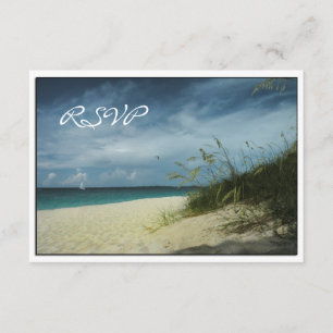 Placas RSVP de Casamento de Praia