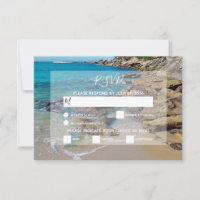 Placas RSVP de Casamento de Praia Rocky